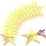 24 Pieces 11 Inch Large Gold Stars Cutouts Gold Stars Decoration Double Printed Paper Star For Wedding Bulletin Board Decoration, Classroom Wall Party Decorations Graduation Party Decorations