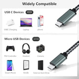 Usb C To Micro Usb Cable 3.3Ft, Braided 1M Type C To Micro Usb Charging Cord Support 480Mbps Data Transfer, For Micro B Devices Macbook Pro Samsung Galaxy S7/S5/J7/J3, Camera, Gps, Lg, Ps4, Kindle