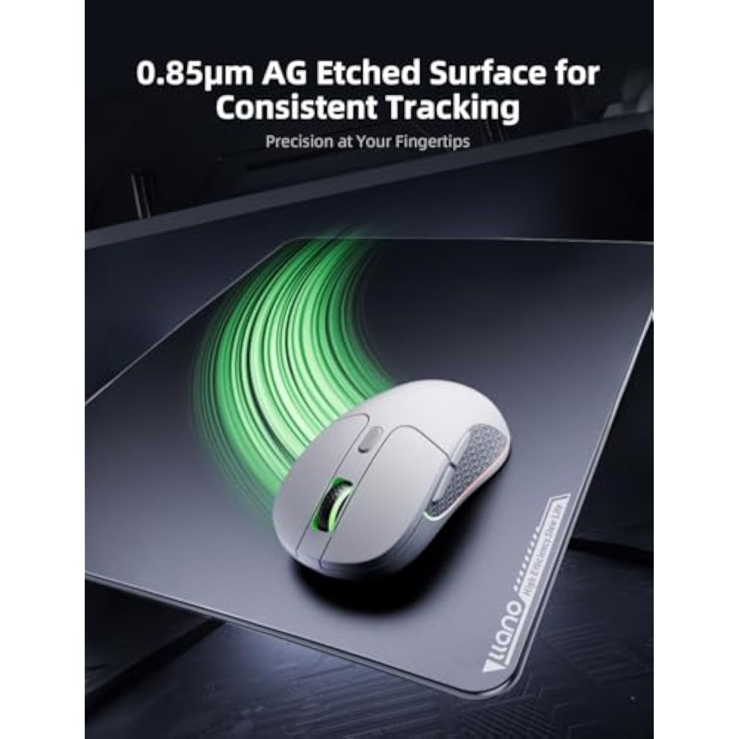 Mp001 Tempered Glass Gaming Mousepad For Fps Gamers, 17.7”X15.8” Large Ultra-Smooth 0.85?m Micro-Etched Surface, 3Mm Thick, Non-Slip Base, Compatible With Viper/G502, Large