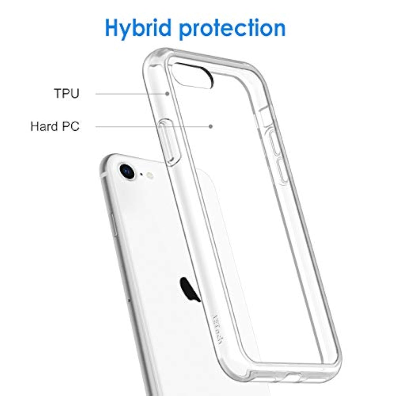 JETech Clear Case for iPhone SE 3/2, iPhone 8/7, Anti-Yellowing Protection