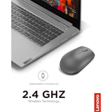 Lenovo 530 Full Size Wireless Computer Mouse for PC, Laptop, Computer with Windows - 2.4 GHz Nano USB Receiver - Ambidextrous Design - 12 Months Battery Life - Graphite Grey