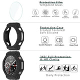 [1+4 Pack] Case With Tempered Glass Screen Protector Compatible With Amazfit T-Rex 3, Bumper Full Coverage Protective Soft Cases Face Cover For Amazfit T-Rex 3 Black