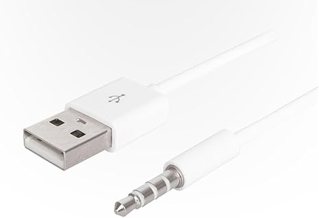 2 Pack USB Sync & Charging Cable for iPod Shuffle 3.5mm Jack to USB Adapter