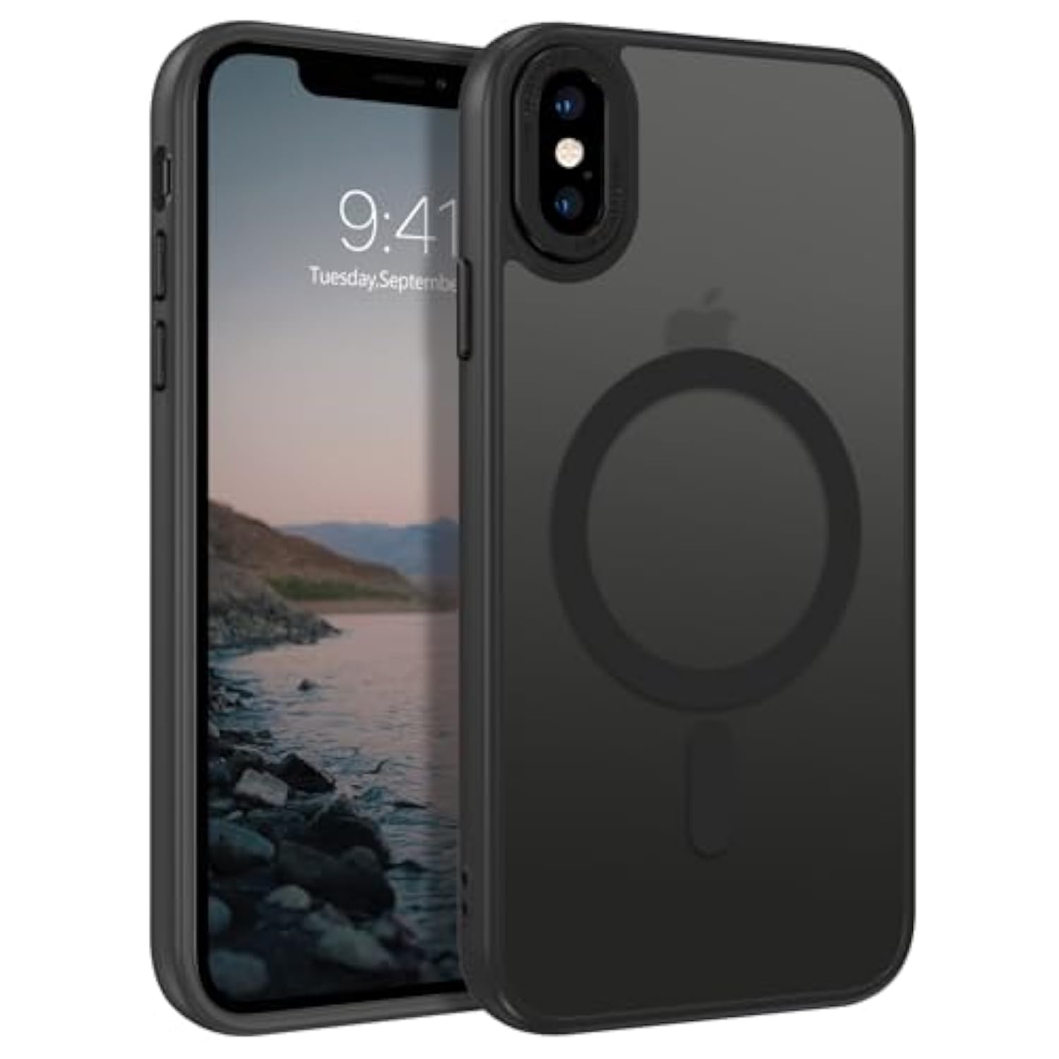 For Iphone Xs Max Case [Compatible With Magsafe] Translucent Matte Magnetic Iphone Xs Max Phone Case Slim Thin Shockproof Women Men Protective Cases Cover For Iphone Xs Max 6.5" 2018, Black