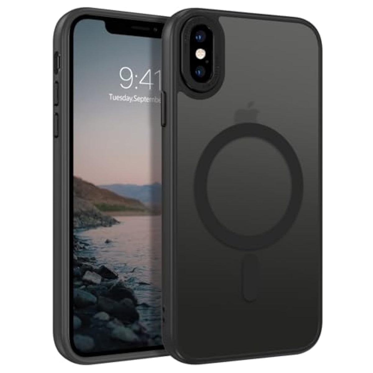 For Iphone Xs Max Case [Compatible With Magsafe] Translucent Matte Magnetic Iphone Xs Max Phone Case Slim Thin Shockproof Women Men Protective Cases Cover For Iphone Xs Max 6.5" 2018, Black