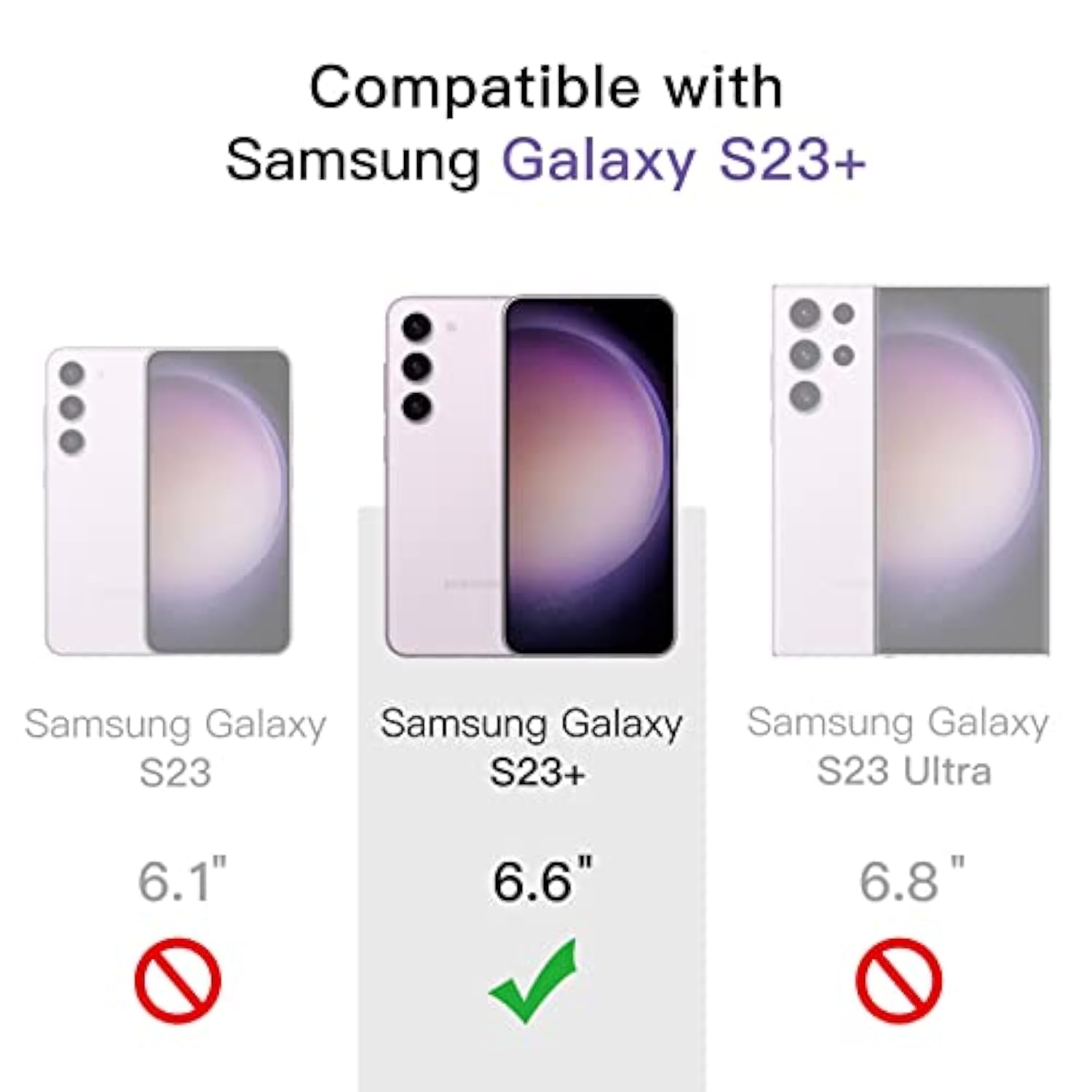 JETech Screen Protector for Samsung Galaxy S23+ / S23 Plus 5G 6.6-Inch with Camera Lens Protector, Tempered Glass Film, Fingerprint ID Compatible, HD Clear, 2-Pack Each
