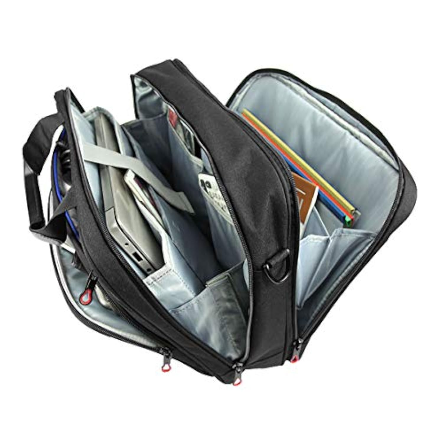 Laptop Bag 15.6 Inch Laptop Briefcase Laptop Messenger Bag Water Repellent Computer Case Laptop Shoulder Bag Durable Tablet Sleeve With Rfid Pockets For Business/College/Women/Menblack/Red