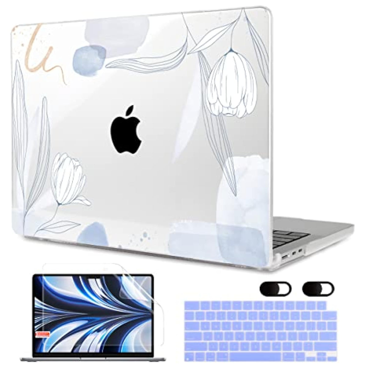 Case For Macbook Air M4/M3/M2 13.6 Inch 2025 2024 2022, Fit Model A3240 A3113 A2681, Compatible With Macbook Air 13 Inch, Laptop Hard Shell Case With Keyboard Cover, Floral 33