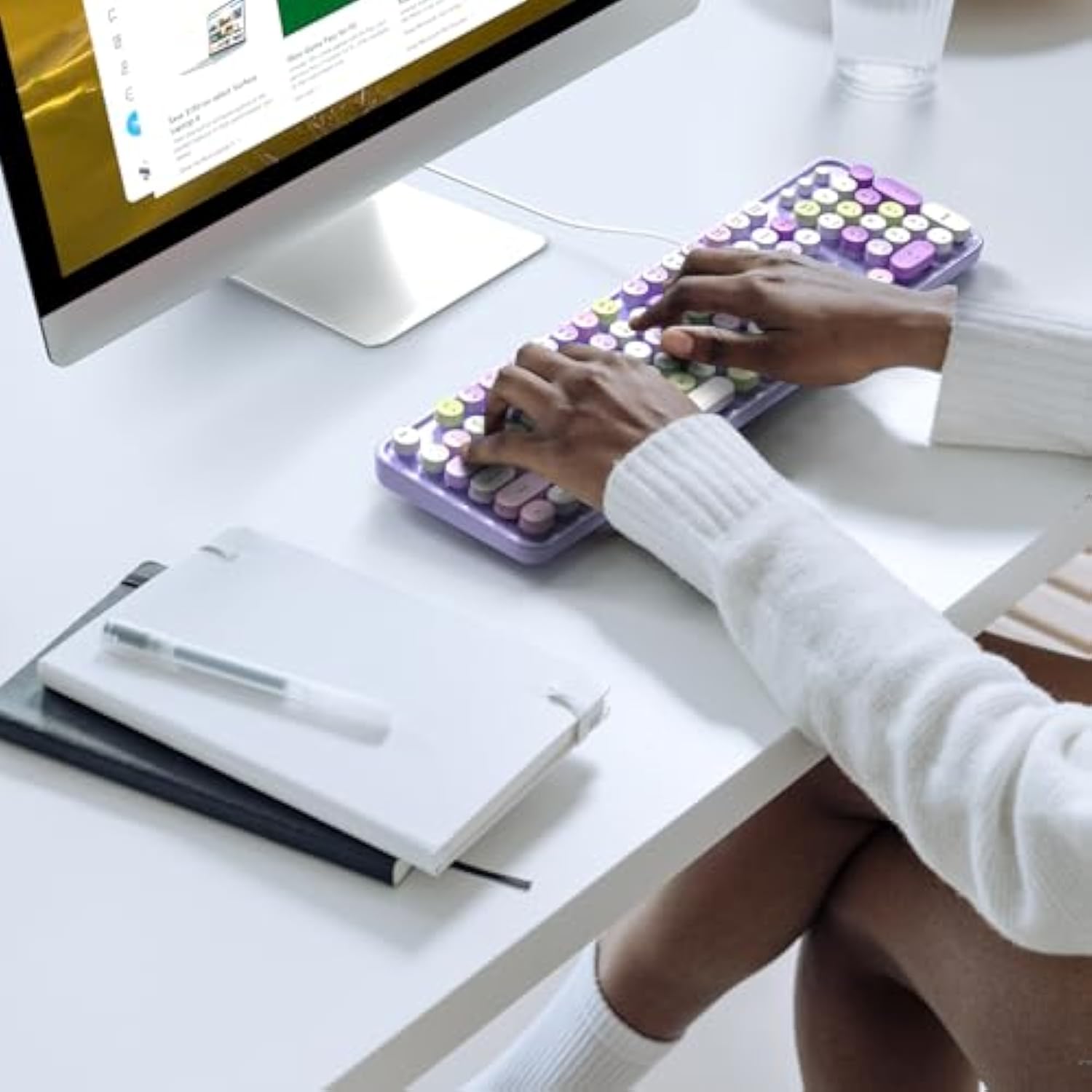 Computer Wired Keyboard, Plug Play Usb Full-Size Keyboard With Large Number Pa