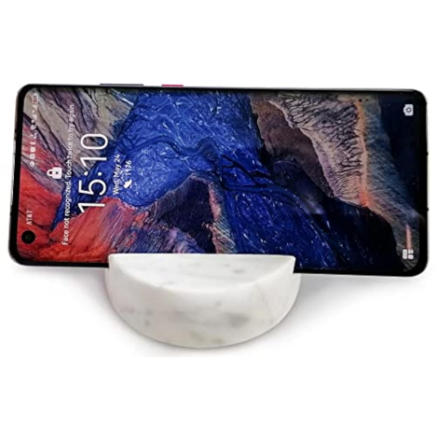 Luxurious Marble Cell Phone Stand Holder For Cellphone Tablet On Desk, Countertop, Table, Nightstand. Heavy Real Stone Mobile Phone Stands (Solid)