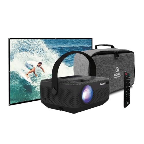 Hd Portable Home Theater Projector Bundle With Carrying Bag And 100" Screen