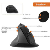Left Handed Wireless Ergonomic Vertical Mouse For Small Hands With Usb Nano Transceiver, Aa Battery, 4 Dpi, Compatible With Mac And Pc, Black [V628Ml]