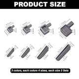 12 Sets Metal Zipper Latch Slider Retainer 3 Color #3#5#8#10 Insertion