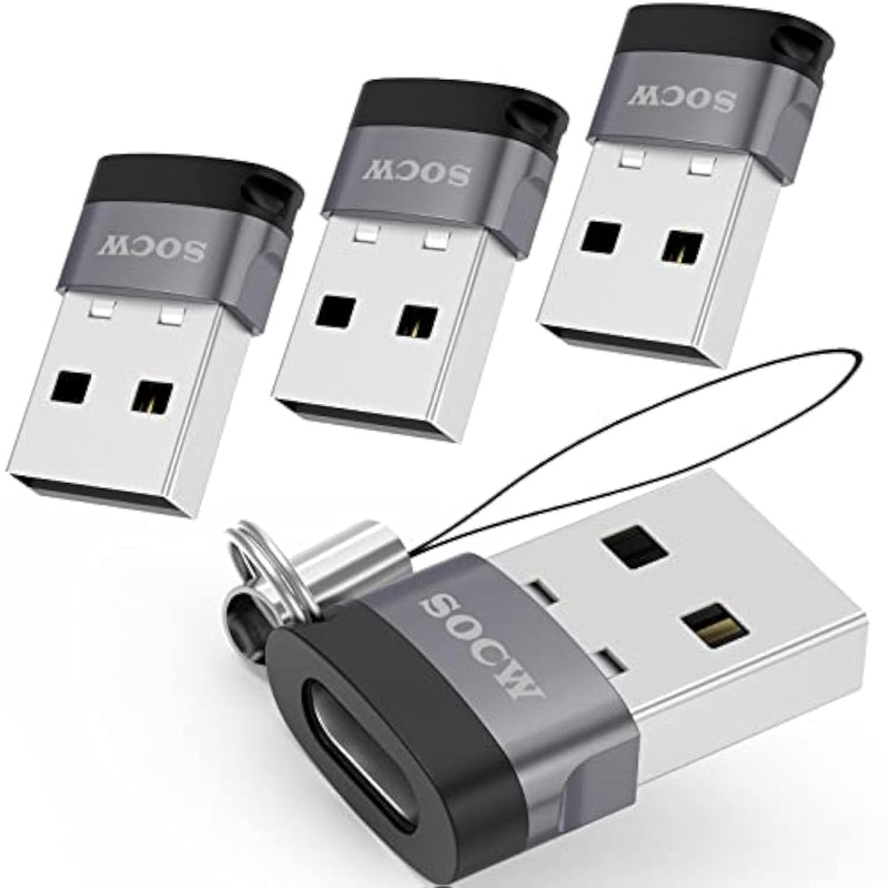 Usb C To Usb Adapter (4 Pack),Usb-C Female To Usb Male, Type C To Usb A Converter Compatible With Apple Magsafe, Iphone 11 12 13 14 15 Pro Max, Samsung Galaxy Note,Google Pixel Etc, Grey