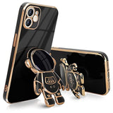 Compatible With Iphone 11 Case Cute 3D Astronaut Stand Design Camera Protection Shockproof Soft Back Cover For Apple Iphone 11 Phone Case Black