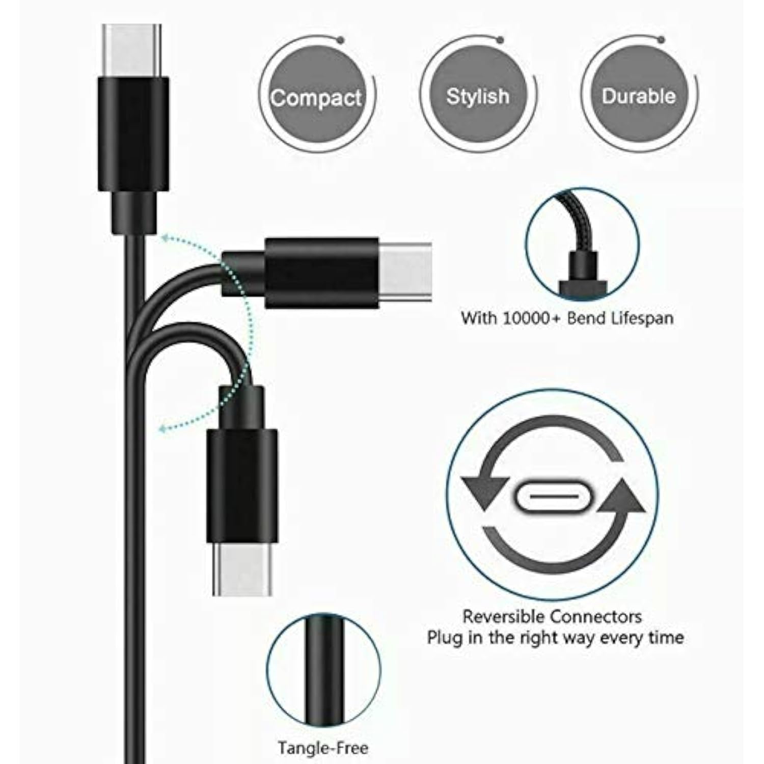Usb C Charger Charging Cable Cord Wire Compatible For Echo Buds 2, Raycon E25 Pro/E55,Earfun Air Pro/Earfun Free Pro,Sabbat E12 Ultra,Tozo T12 Nc9 Wireless Earbuds Headphones Charging Cord (Usb-C Port