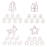Christmas 32Pcs Cute Paper Clips, Rose Gold, Tree Gift Star Deer Shape, Funny Paperclips Bookmarks Planner Clips For Fun Office Supplies School Gifts Wedding Decoration, Exclusive Xmas Set