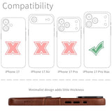 Card Case for iPhone 17 Pro Max with Magnetic Mounting Plate, Camera Control Button, Wallet with 2 Holder Slots: M2 Exec Premium Synthetic Leather