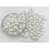 100Pcs 14Mm. Shank White Round Half Domed Resin Plastic Pearl Buttons