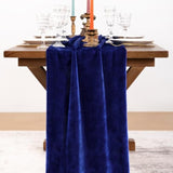 Royal Blue Velvet Table Runner Christmas Cloth Decor 20 X 120 Inches 10Ft Fabric Luxurious Thanksgiving Wedding Runner For New Year Bridal Shower