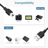 Mini USB Cable 1ft 10-Pack Bulk, Short Mini-B Charger Cord Black