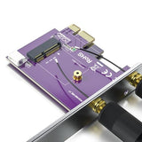 Pcie X1 To M.2(A+E Key) Wifi Bluetooth Wireless Module Adapter Card With Dual-Band 2.4&5G 2X5Dbi Antenna
