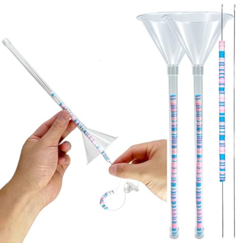 Beading Funnel - Beading Tools Kit For Clay Bead, 2 Pcs Beading Tools For Jewelry Making With Beading Needles, Bracelets, Necklaces Making (2), Clear