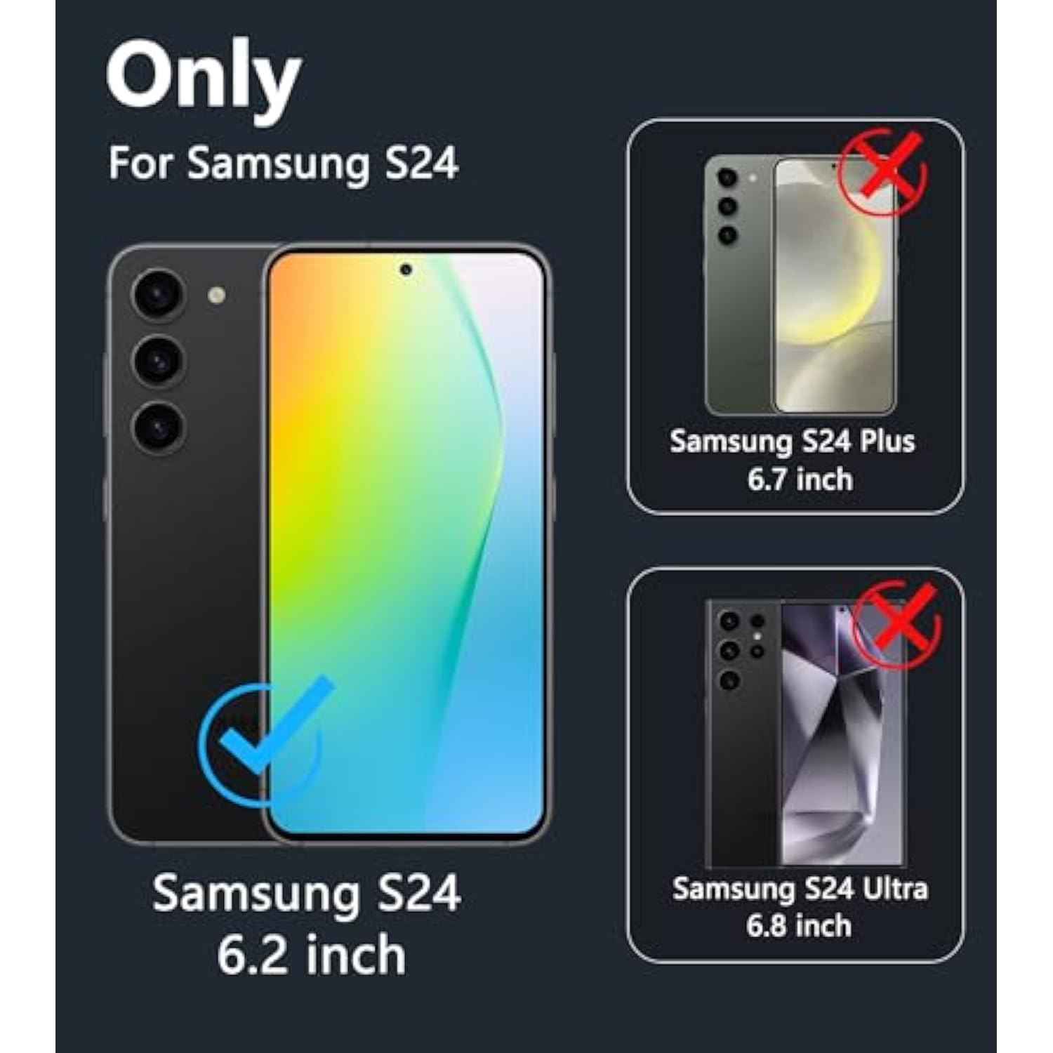 Samsung Galaxy S24 Clear Case, Military-Grade Shockproof, Slim, 6.2 Inch