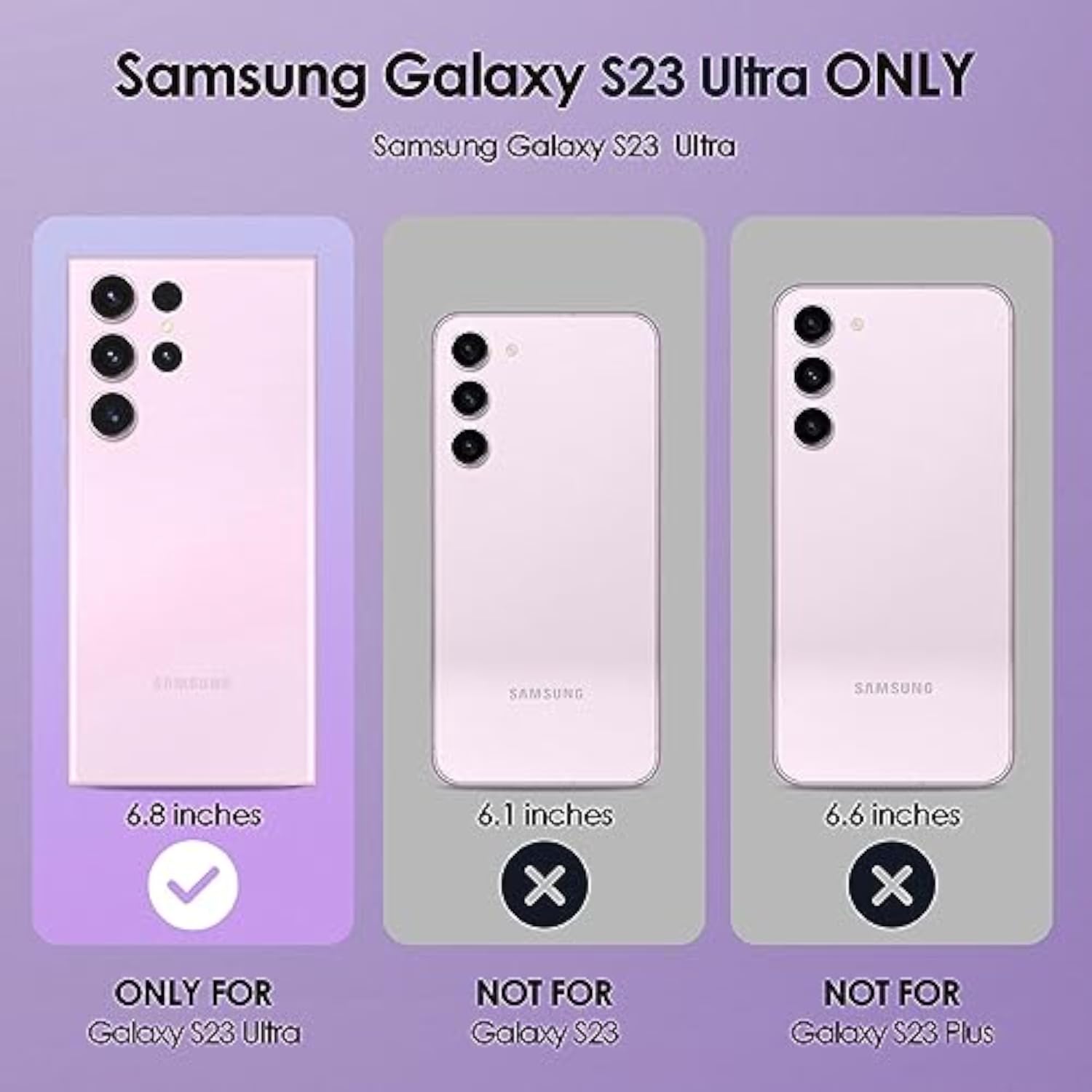 Samsung Galaxy S23 Ultra Case with Slide Camera Cover, Slim Thin Lightweight Shockproof Phone Case for S23 Ultra, Purple
