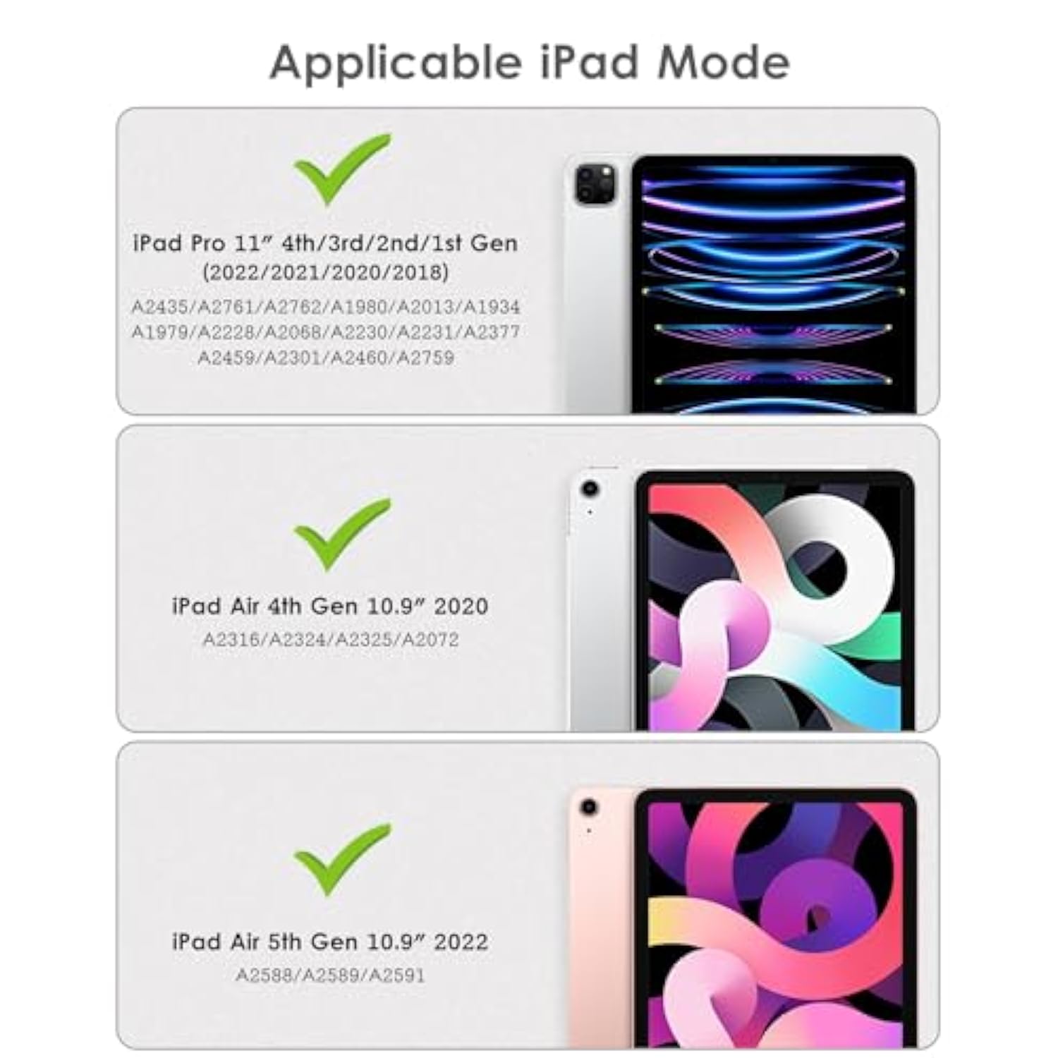 For Ipad Pro 11 Inch Case 2022(4Th Gen)/2021(3Rd Gen), [Screen Protector] Dual