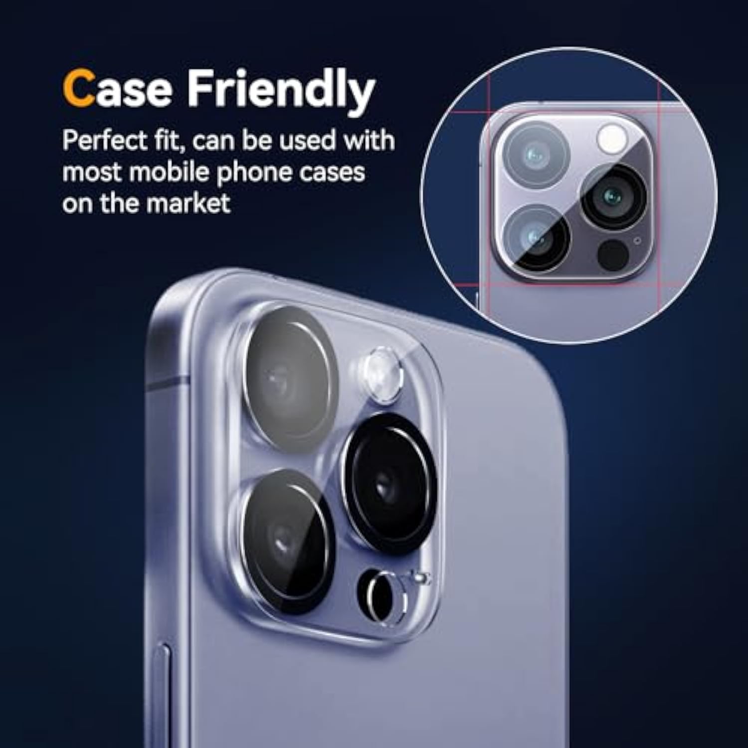 Camera Lens Protector For Iphone 14 Pro 6.1" ? Iphone 14 Pro Max 6.7",9H Tempered Glass?Ultra Hd, Scratch Resistance Easy To Install?Case Friendly?[Does Not Affect Night Shots] 3-Pack