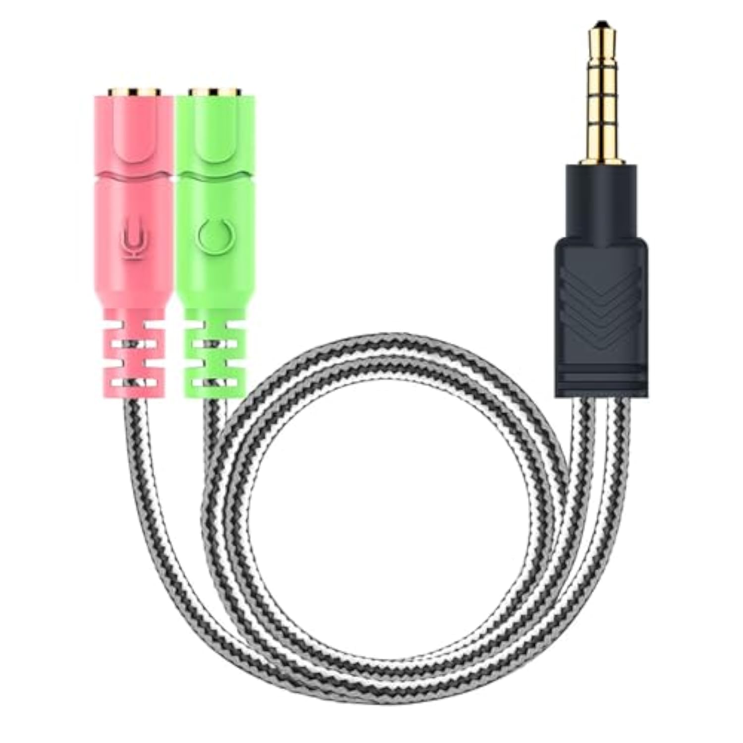 Headphone Mic Splitter, 3.5Mm Headset Adapter (Microphone + Audio) 2 Trs Female To Trrs Male Ctia Stereo Jack Y Cable Compatible For Dual-Plug Gaming Headset To Xbox, Ps4, Phone, Laptop, Pc