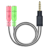 Headphone Mic Splitter, 3.5Mm Headset Adapter (Microphone + Audio) 2 Trs Female To Trrs Male Ctia Stereo Jack Y Cable Compatible For Dual-Plug Gaming Headset To Xbox, Ps4, Phone, Laptop, Pc