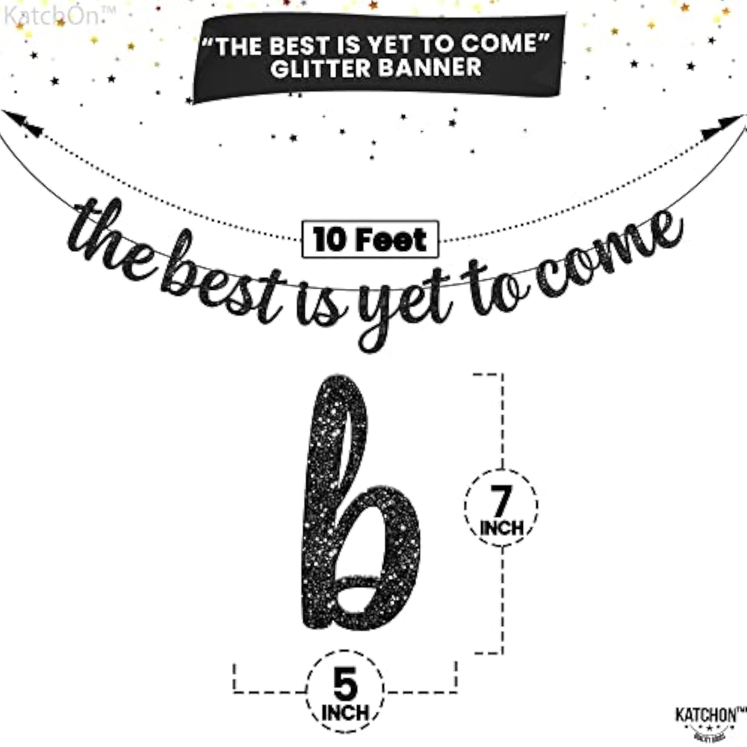 Glitter The Best Is Yet To Come Banner - 10 Feet, No Diy | Gold Congratulations Banner, 2025 Graduation Decorations | Congratulations Decorations For Gold Graduation Decorations 2025