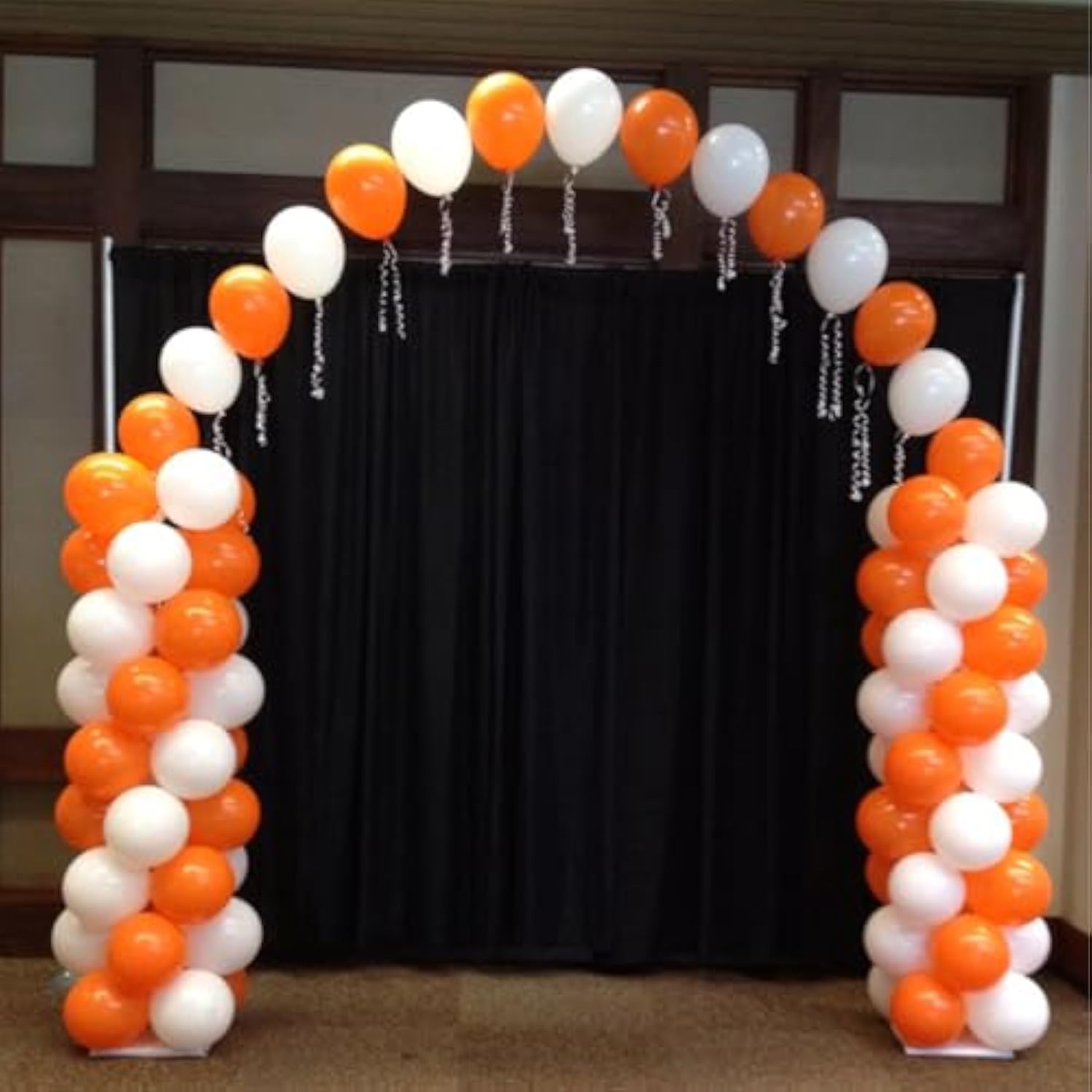 50pcs Orange & White Balloons – 12" Latex and Confetti Balloons for Party Decorations