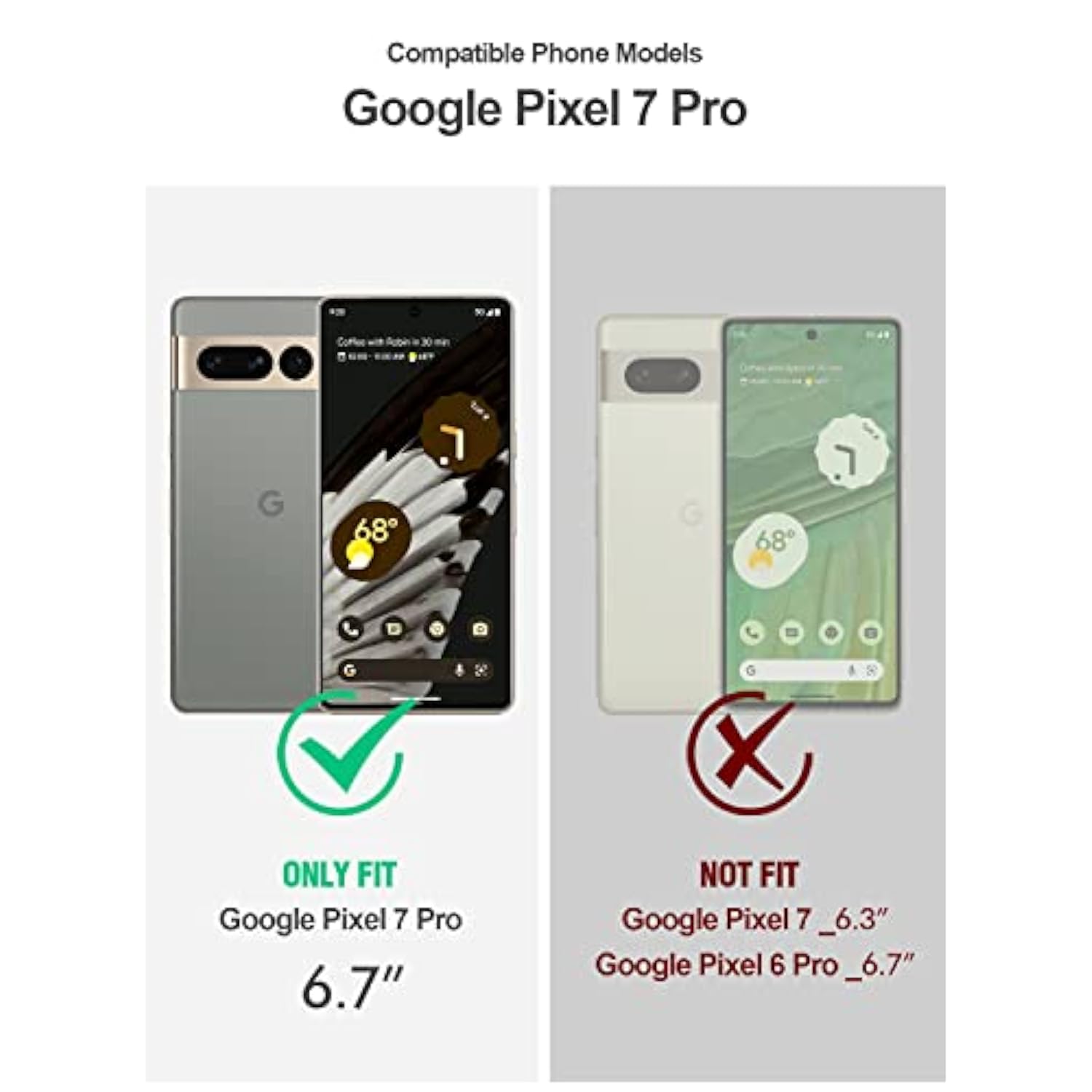 Guardian Case Compatible With Pixel 7 Pro 5G, Builtin Screen Protector Work With Fingerprint Id, Full Body Hybrid Shockproof Protective Rugged Clear Bumper Cover Case, Black/Clear
