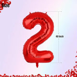 40 Inch 2 Red Number Balloons Mylar Foil Helium Digital Balloons Baby Shower 2St Birthday Party Decor Supplies…
