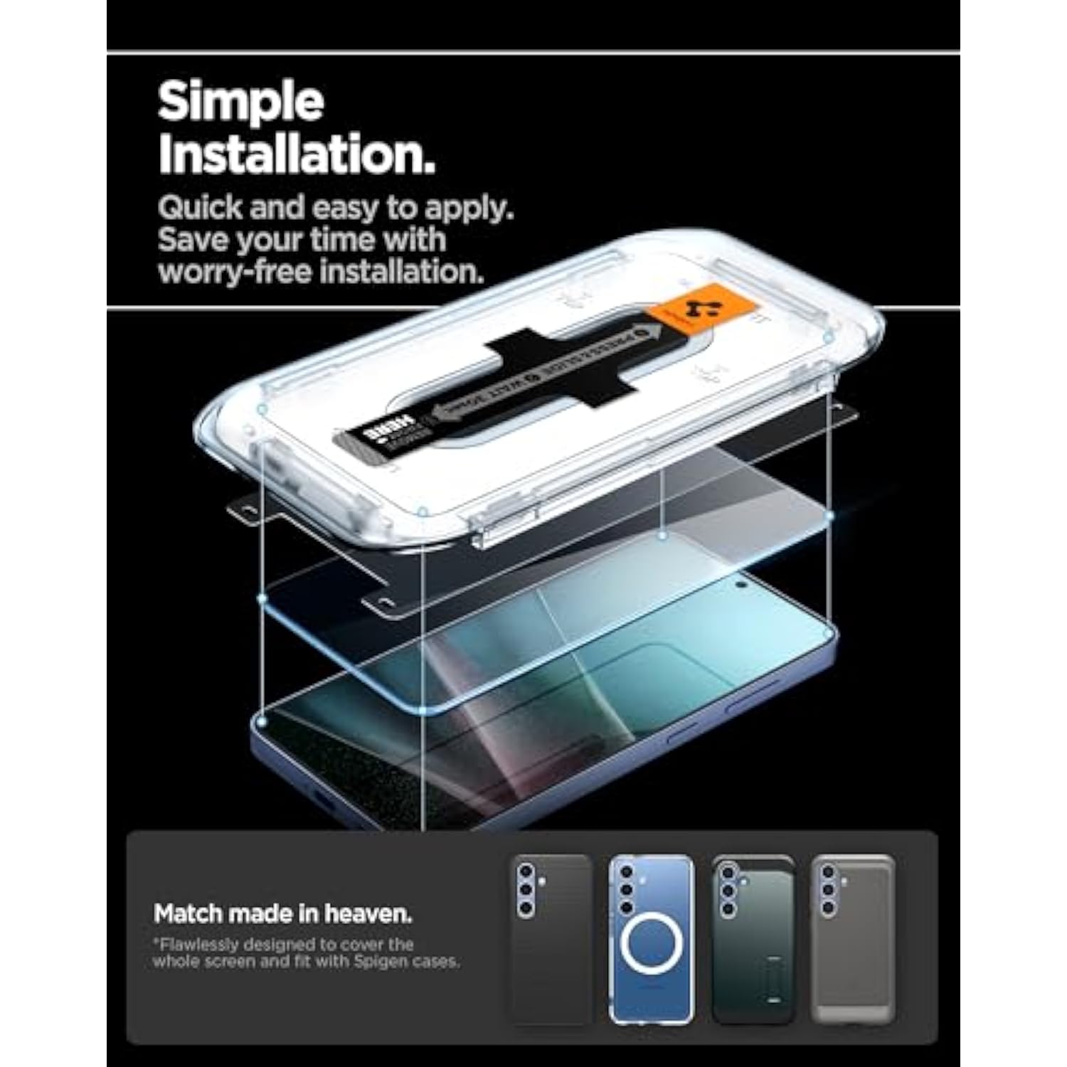 Spigen Tempered Glass Screen Protector [GlasTR EZ Fit] designed for Galaxy S25 Plus/Galaxy S24 Plus [Case Friendly] - 2 Pack