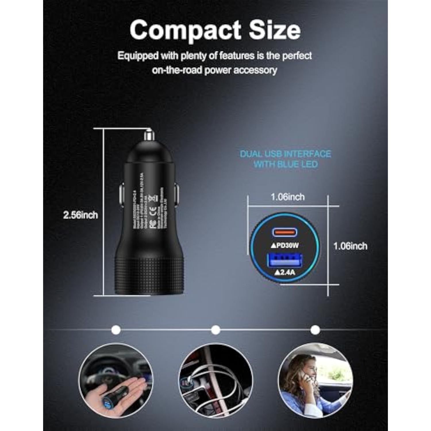 Pixel 9A 8 Pro Fast Car Charger Usb C Cigarette Lighter Adapter 5.4A Type C Cargador Carro Rapid Charging Car Block Compatible With Google 10Pro Xl/9/8A/7A/7 Pro/6/6A/6 Pro/5A/5/4A/4 Xl, Iphone 17/16E