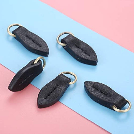 Leather Zip Puller Leaf Shape Leather Zipper Tags Fixer Pull Replaceme