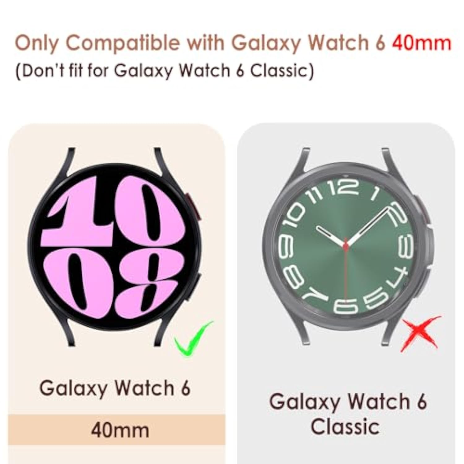 5 Pack Bling Screen Protector Case Compatible With Samsung Galaxy Watch 6 40Mm 2023, Hd Full Protection Bumper Case Cover Compatible With Galaxy Watch 6 40Mm,Black,Silver,Blue,Rose Pink,Gold