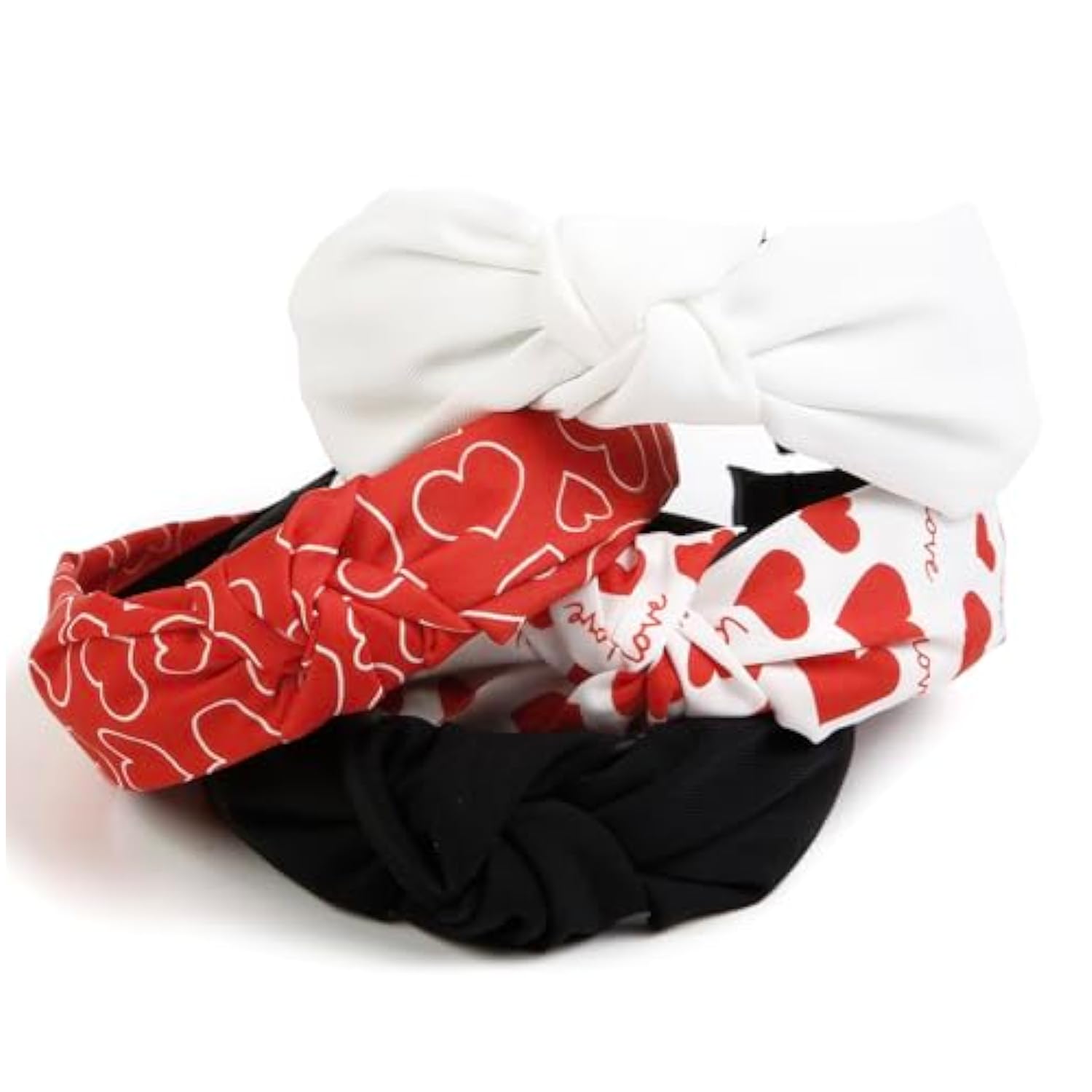 Valentine'S Day Headbands For Women Girls Heart Headbands Non Slip Cute Knotted Headband Fashion Women Head Bands For Hair Wide Top Knot Hairband For Women'S Hair Accessories