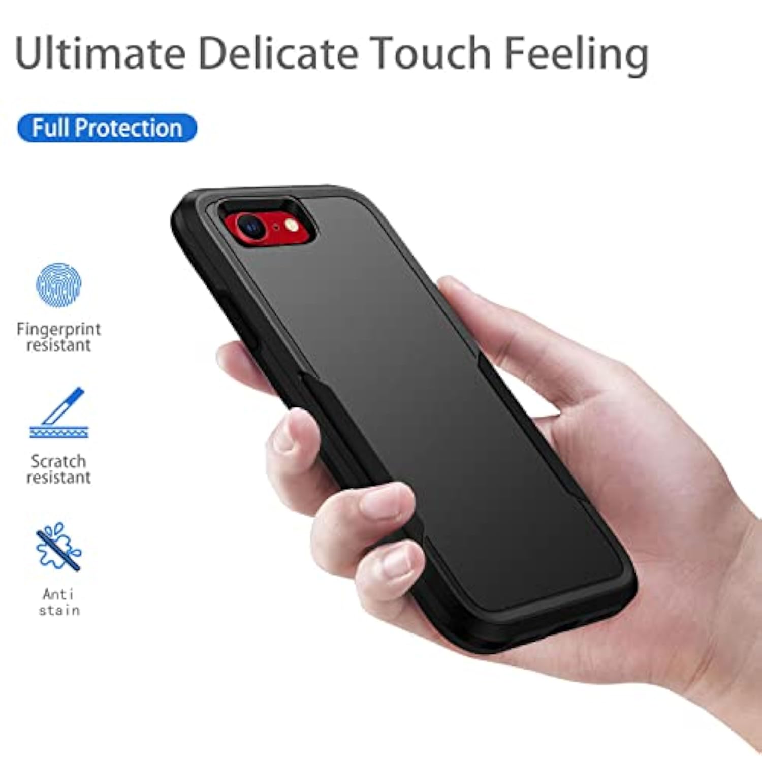 Heavy Duty Shockproof Case for iPhone SE 2/3 7/8 4.7-Inch Black
