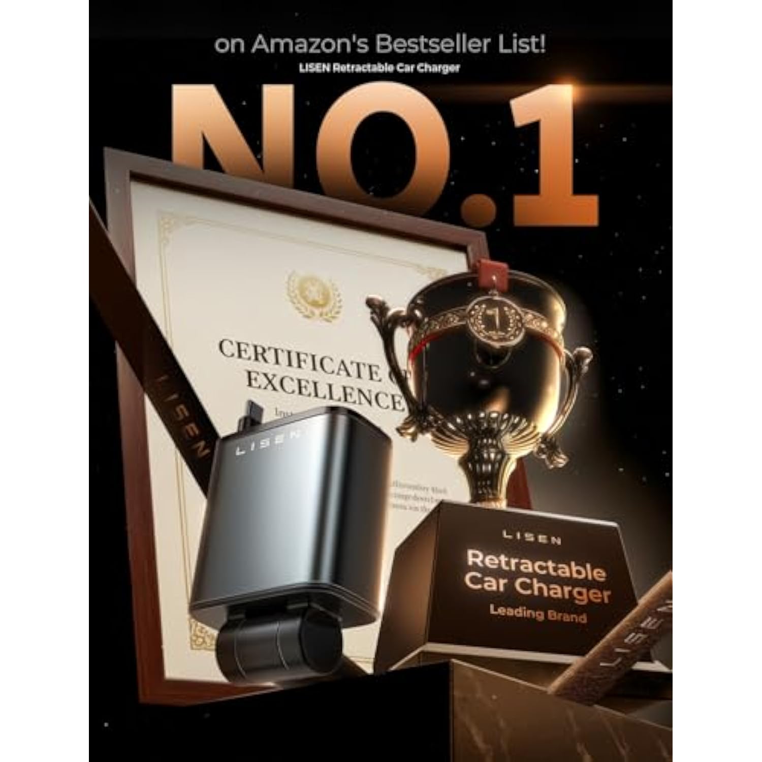 69W Retractable 4-in-1 Fast Car Charger for iPhone, Galaxy, Pixel, USB-C