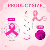 20Pcs Hot Pink Volleyball Party Decorations Volleyball Value Foil Swirl Ceiling Hanging Decor Pink Out Volleyball Ceiling Streamers Sport Theme Essentials for Breast Cancer Awareness Charity Events