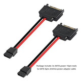Sata 15-Pin Male To Sata 6-Pin Female Slimline Power Adapter Cable Sata 15 Pin