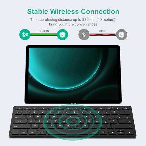 Bluetooth Keyboard For Samsung Galaxy Tab A11+/A9 Plus/S11/S10 Fe/S10+/S6 Lite And Other Android Tablet, Wireless Keyboard For Samsung Models/Windows/Pc/Phone, Lightweight, Ultra-Slim