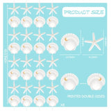 Beach Seashell Starfish Garlands 8Pcs Coastal Nautical Decorations Ocean Seashell Starfish Paper Pre-Strung Garland Banner Birthday Party Decor For Mermaid Theme Baby Shower Wedding Supplies