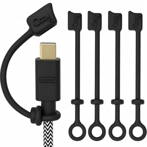 [4-Piece] USB Caps for USB C Cable - Tether/Cap Provides Dust and Oxidation Protection, Projection Adapter Cover, Protects During Travel, Portable,
