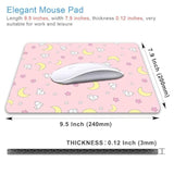 Pink Kawaii Mouse Pad, Cute Moon Bunny Small Mouse Mat?Aesthetic Anime Mousepad For Women Kids Office Home School, Computer Pc Laptop Mice Pad, 9.5 X 7.9 Inch